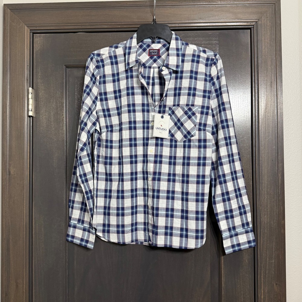 UNTUCKit Sorbo Women's Regular Fit Plaid Button Down Shirt Size 6